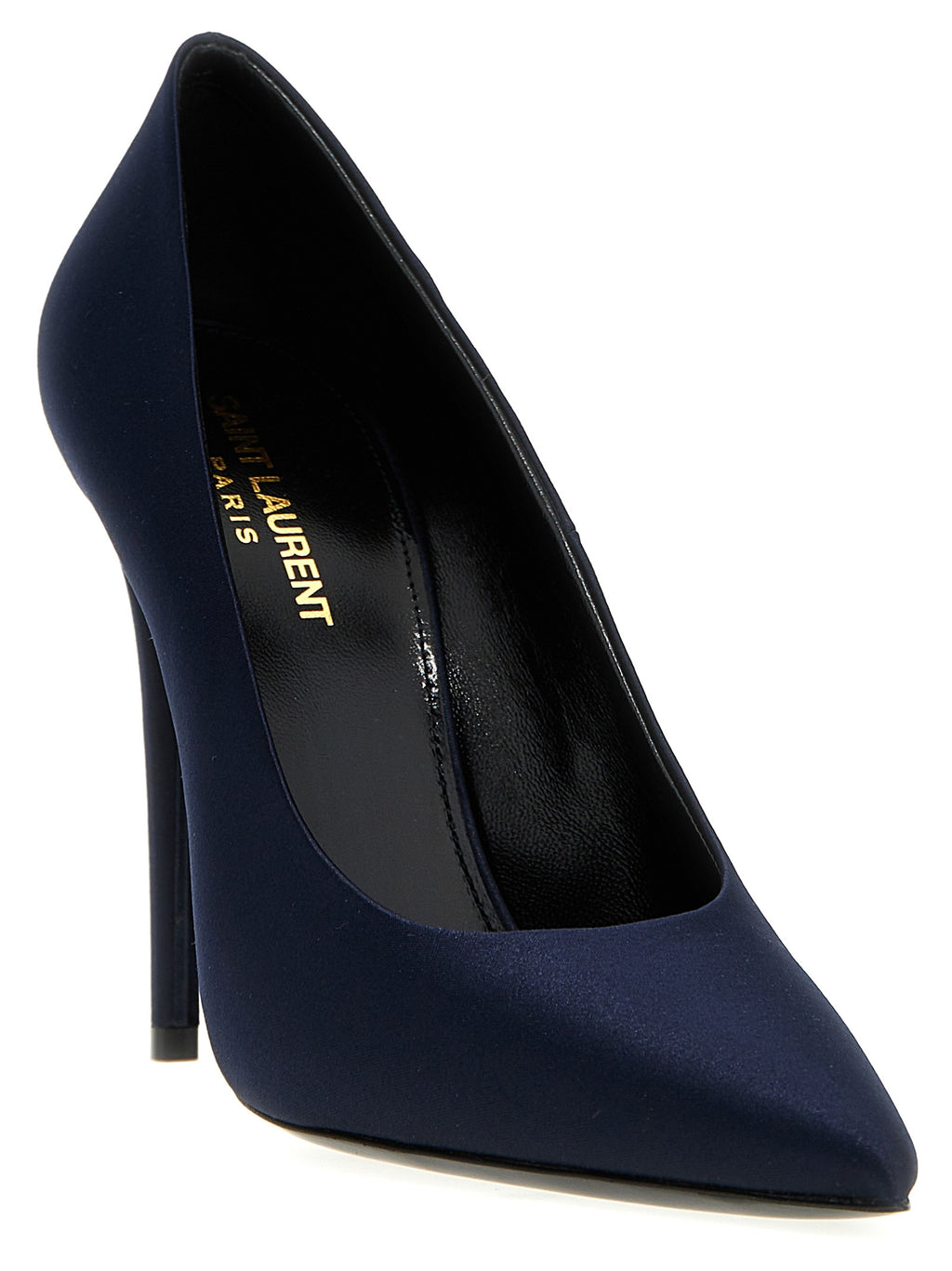 Blue Polyester High Heel Pumps