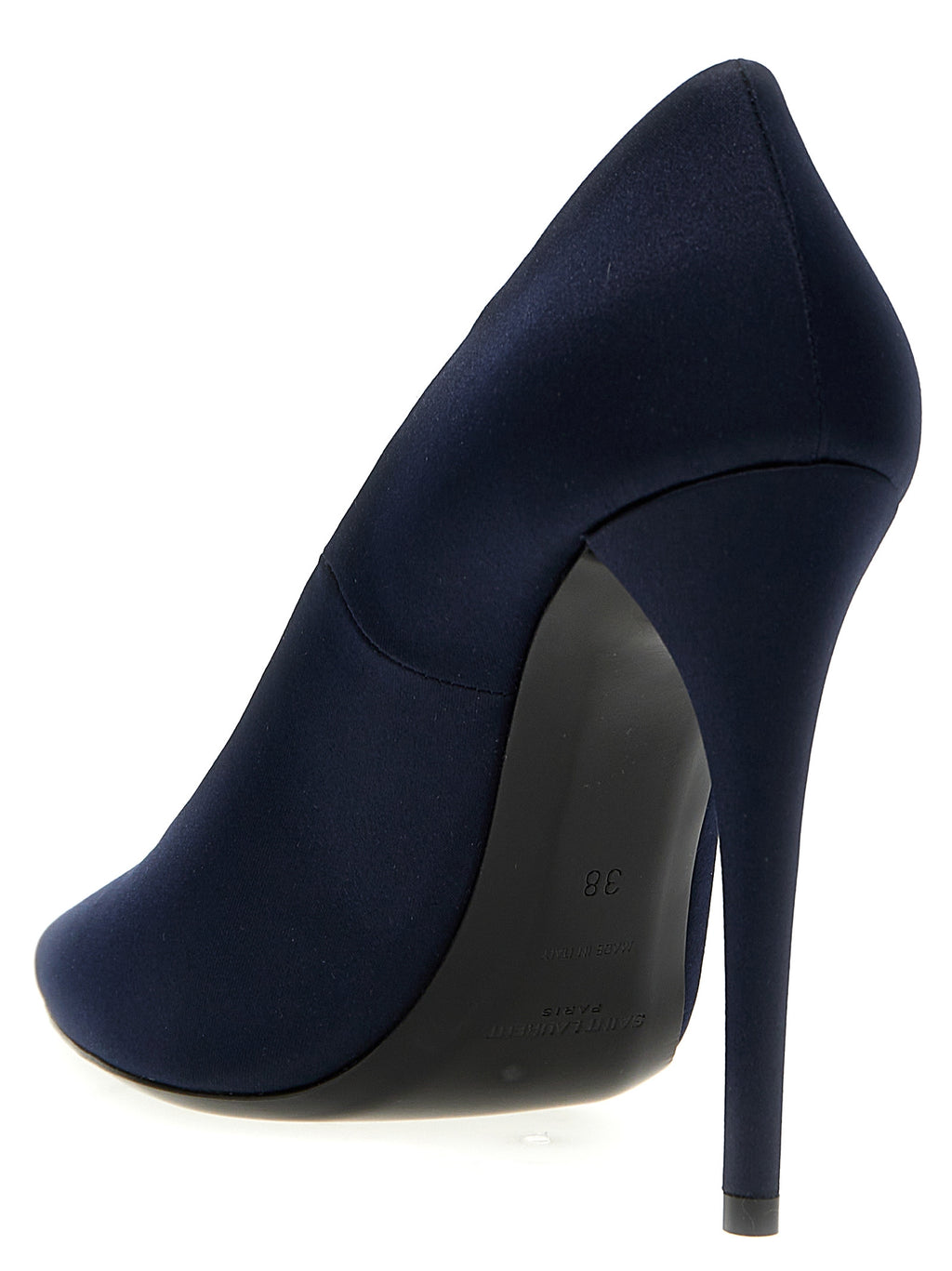 Blue Polyester High Heel Pumps