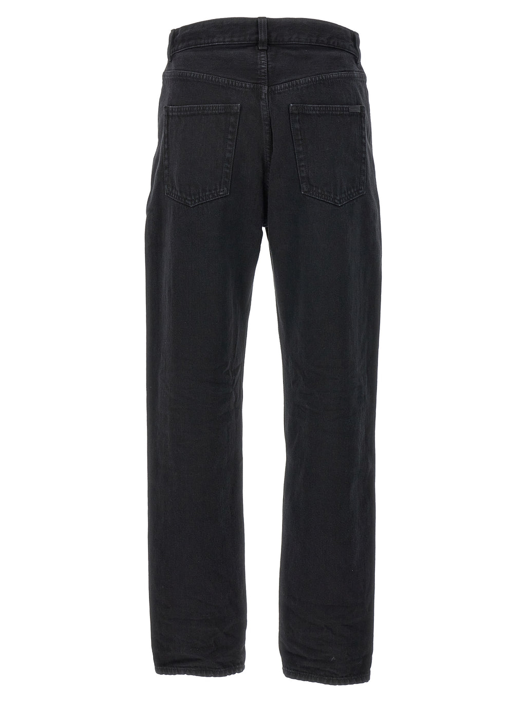 Black Cotton Straight-Leg Jeans
