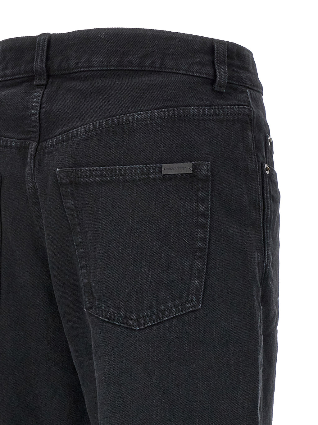 Black Cotton Straight-Leg Jeans