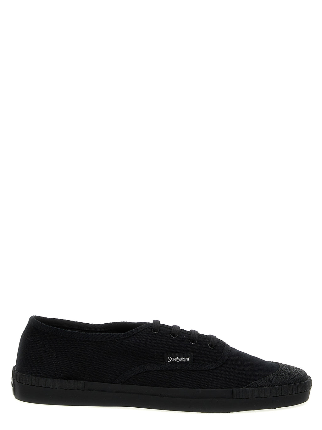 Black Cotton Low Top Sneakers