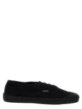 Black Cotton Low Top Sneakers