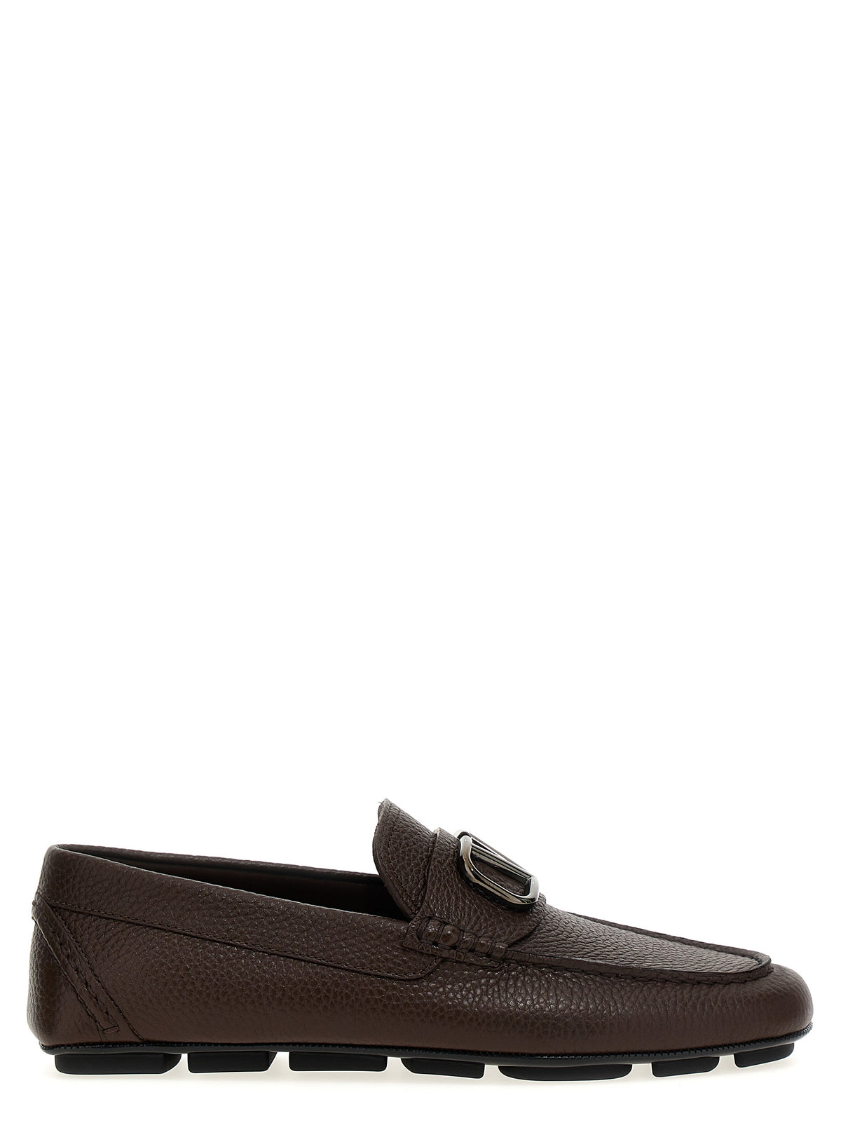 Brown Calfskin Slip-On Loafers