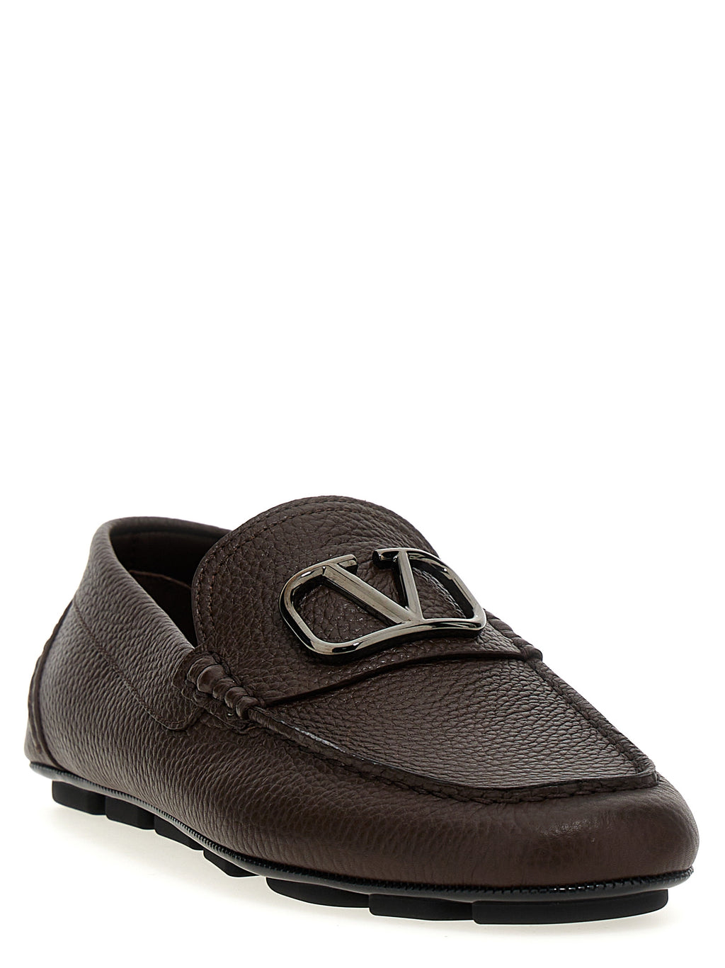 Brown Calfskin Slip-On Loafers