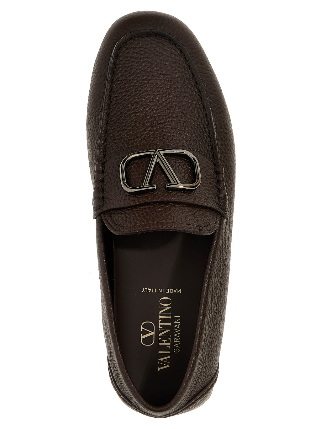 Brown Calfskin Slip-On Loafers