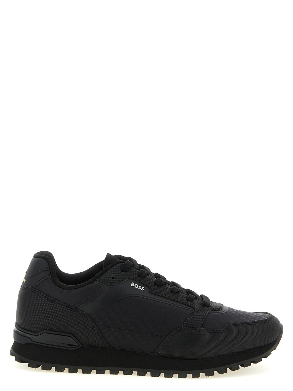 Black Polyester Athletic Sneakers