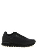 Black Polyester Athletic Sneakers