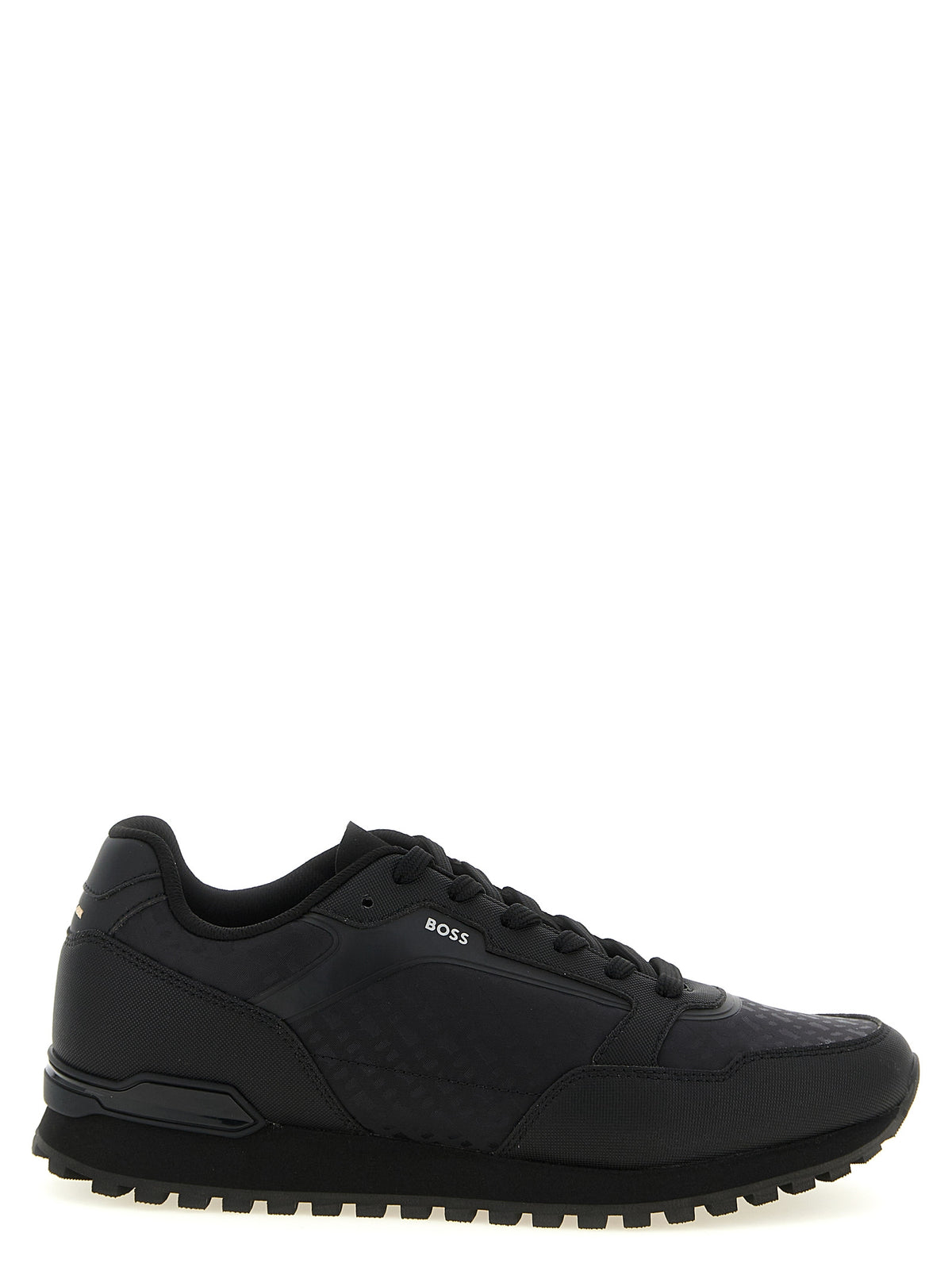 Black Polyester Athletic Sneakers