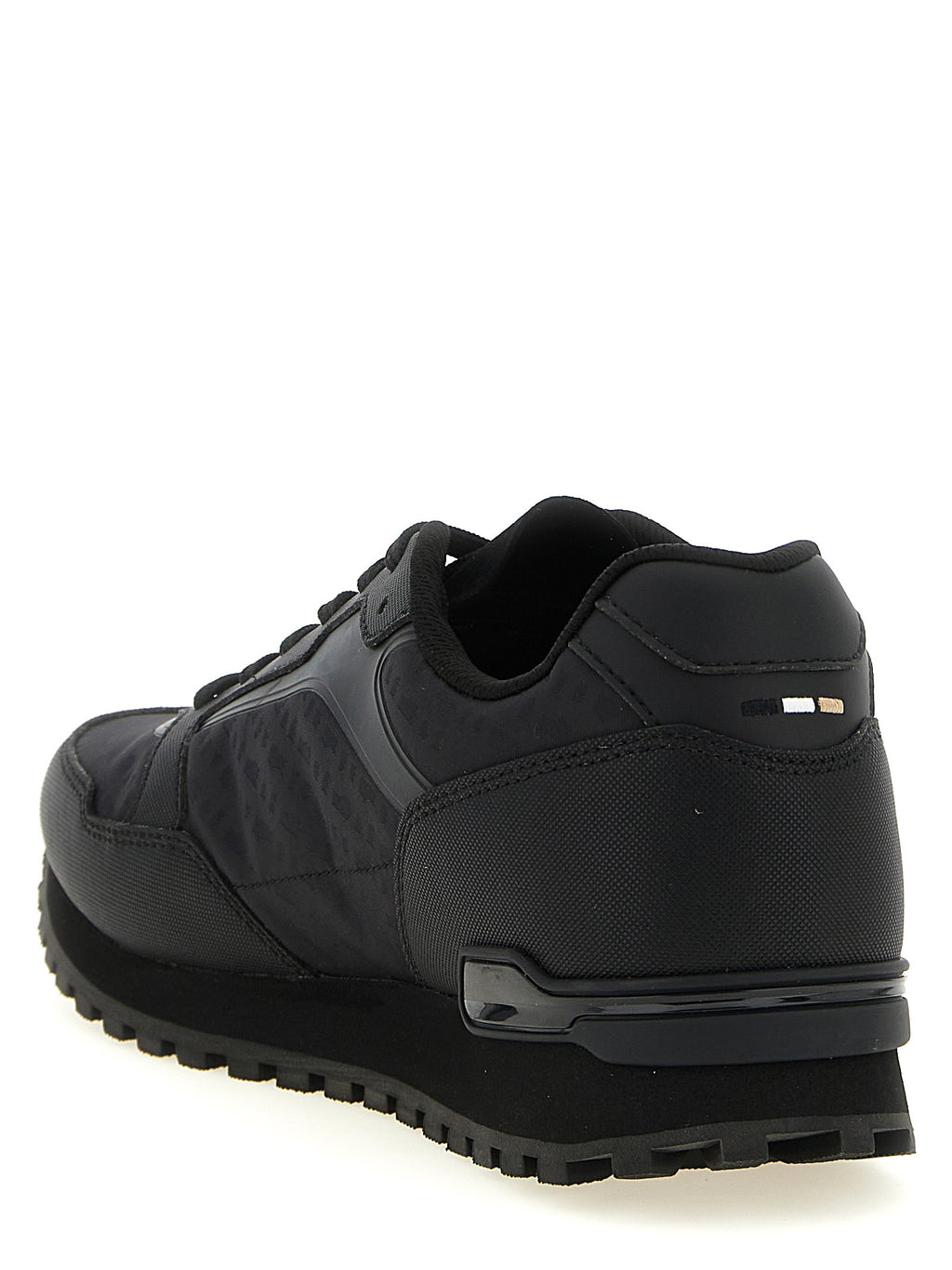 Black Polyester Athletic Sneakers