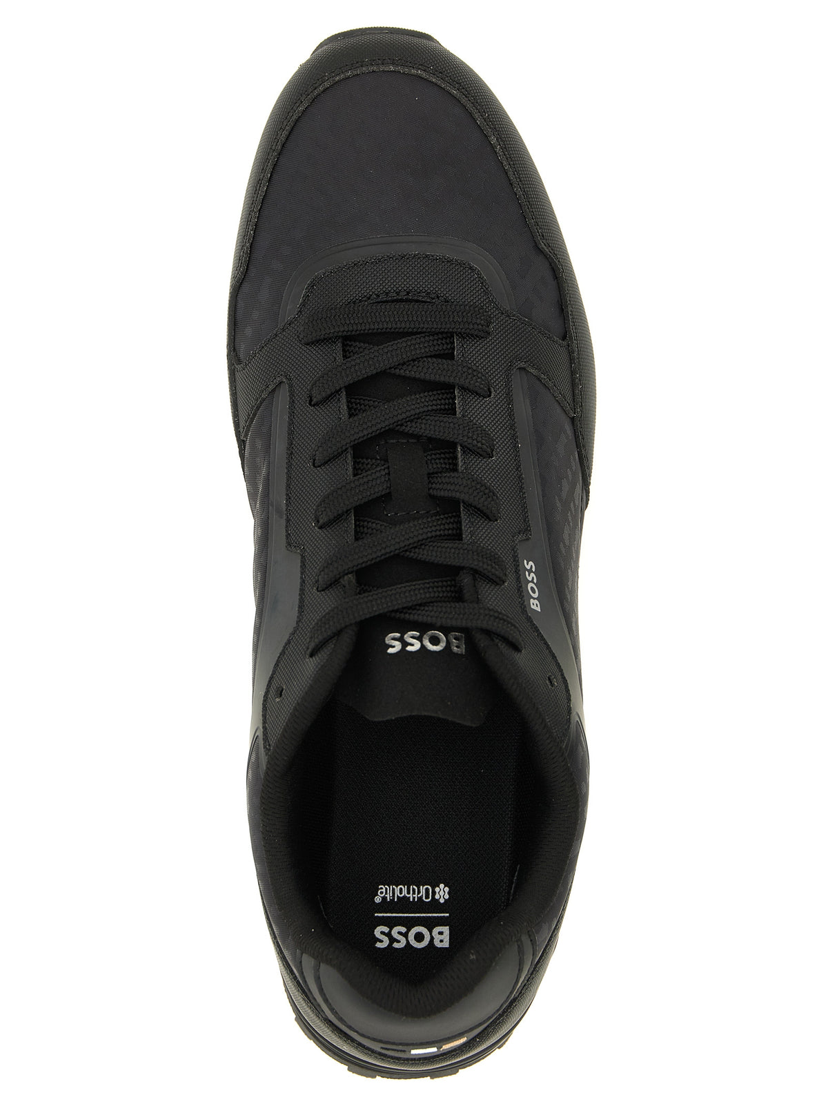 Black Polyester Athletic Sneakers