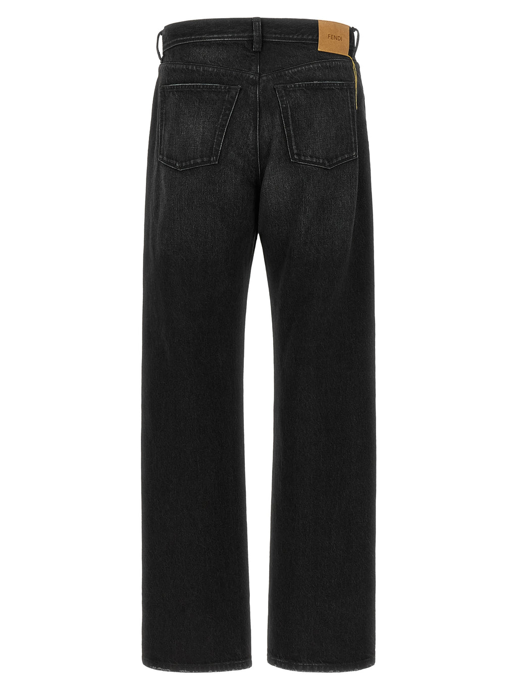 Black Cotton Straight-Leg Jeans