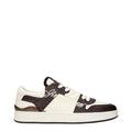 Beige Leather Low Top Sneakers