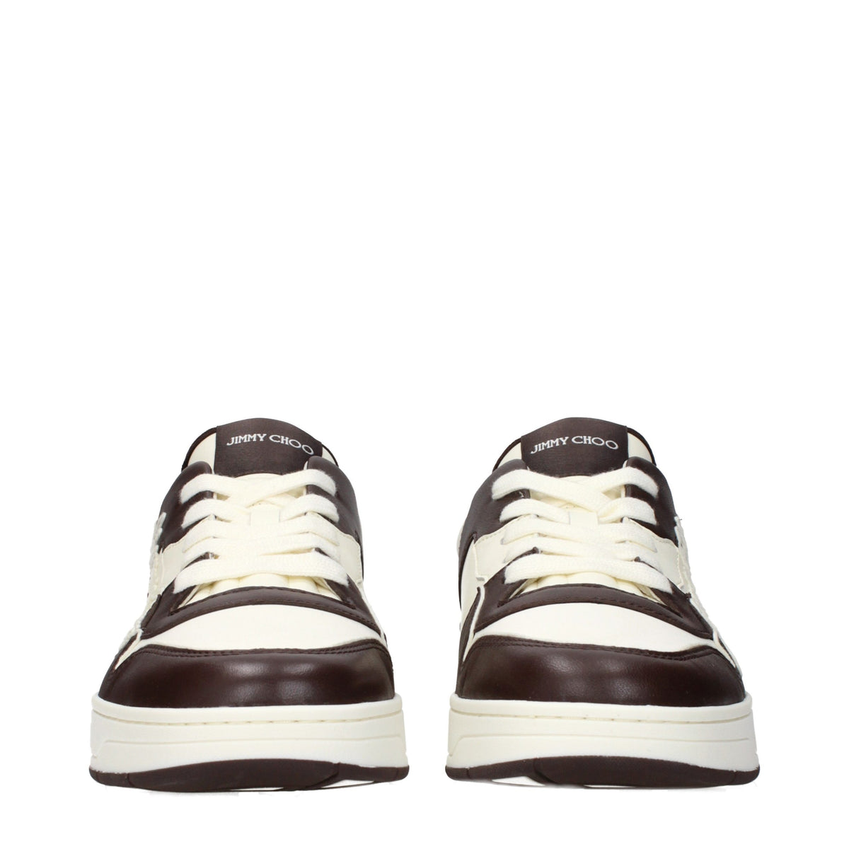 Beige Leather Low Top Sneakers