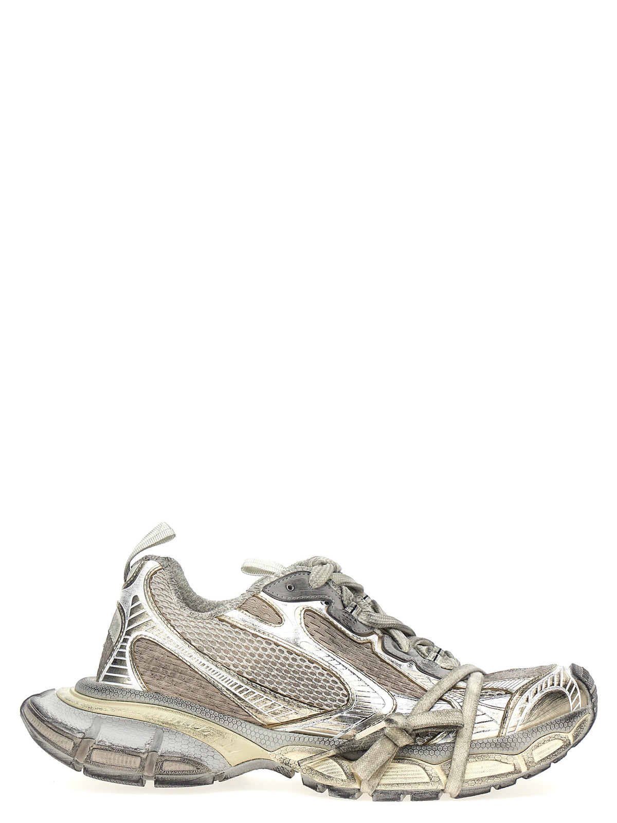 Gray Polyethylene Athletic Sneakers