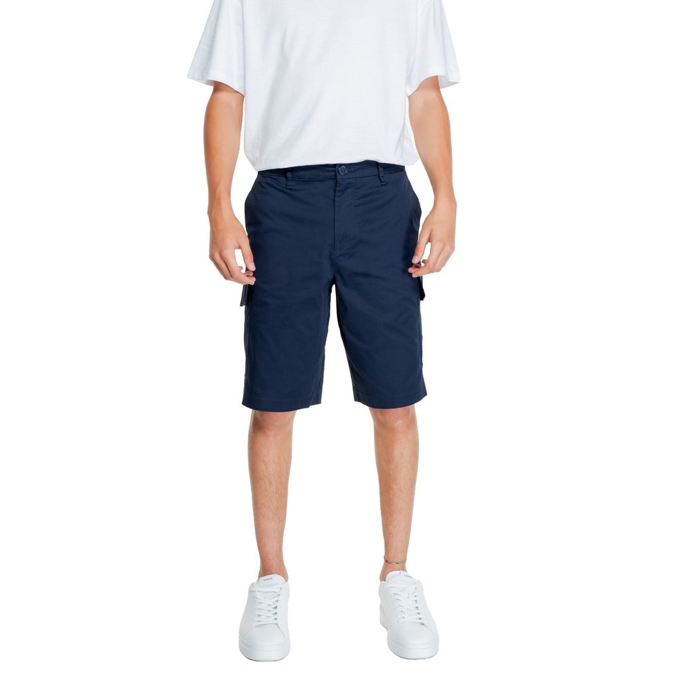 Blue Cotton Bermuda Shorts