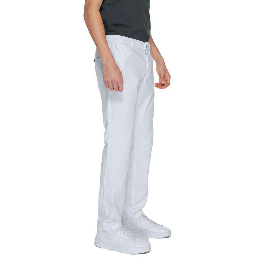 White Cotton Casual Pants