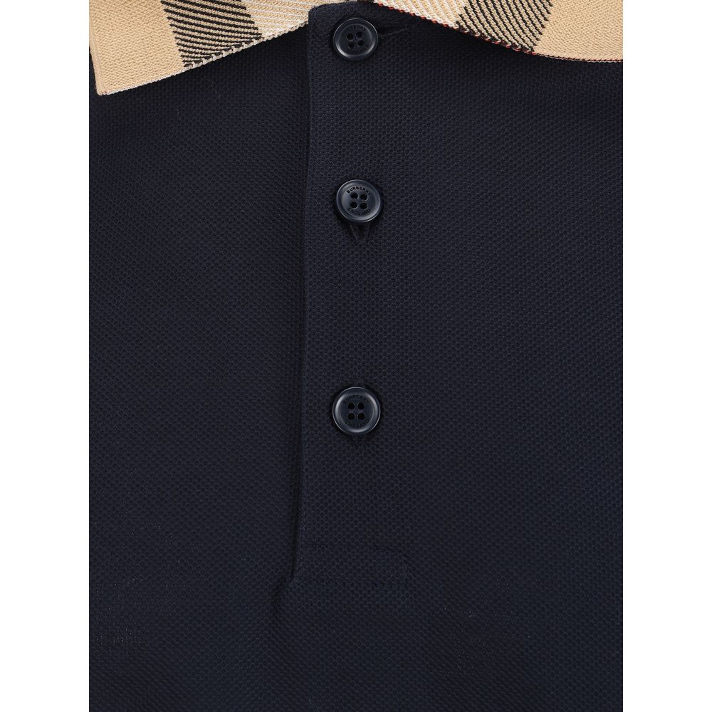 Blue Cotton Polo Shirt