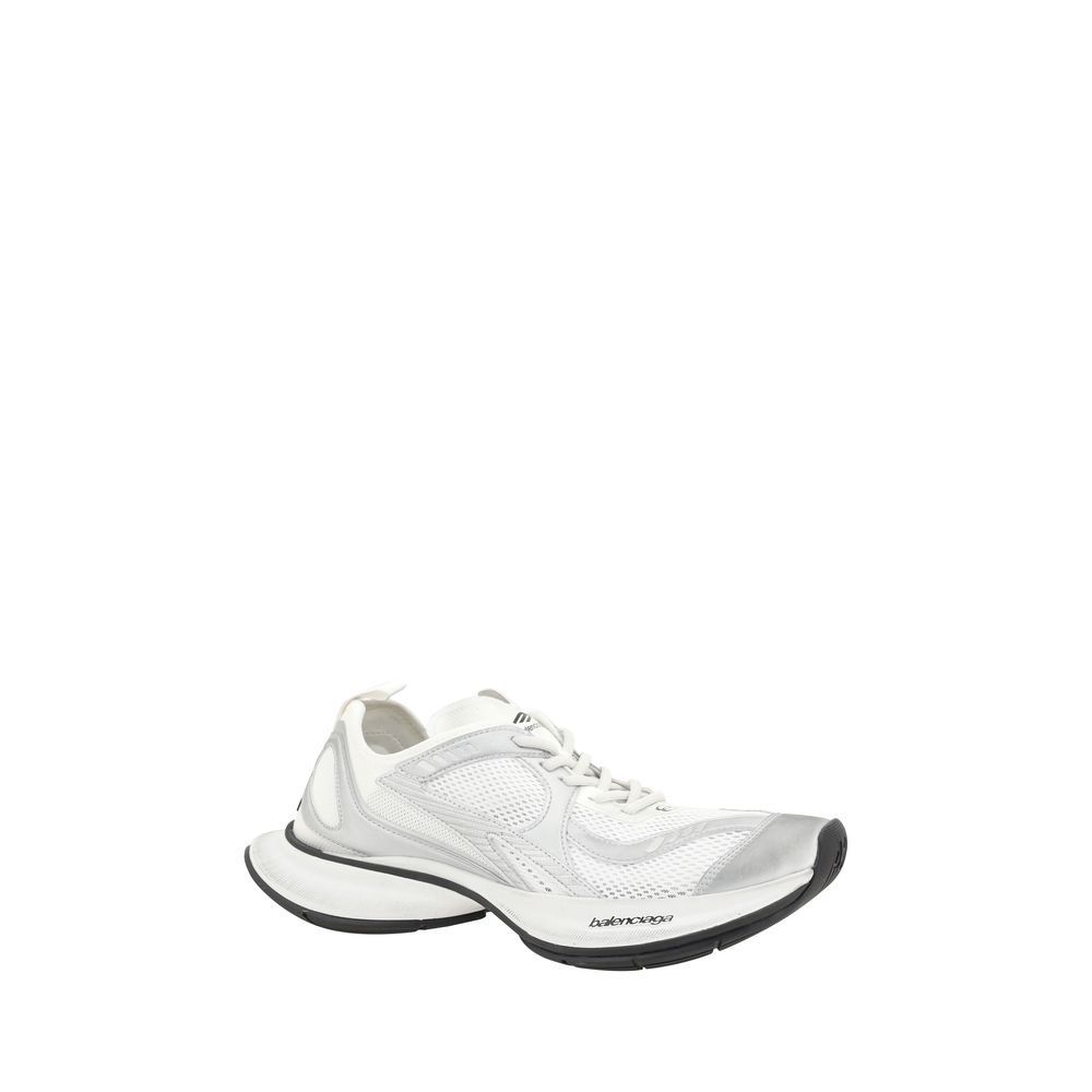 White Polyethylene Athletic Sneakers