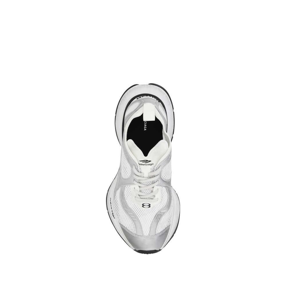 White Polyethylene Athletic Sneakers