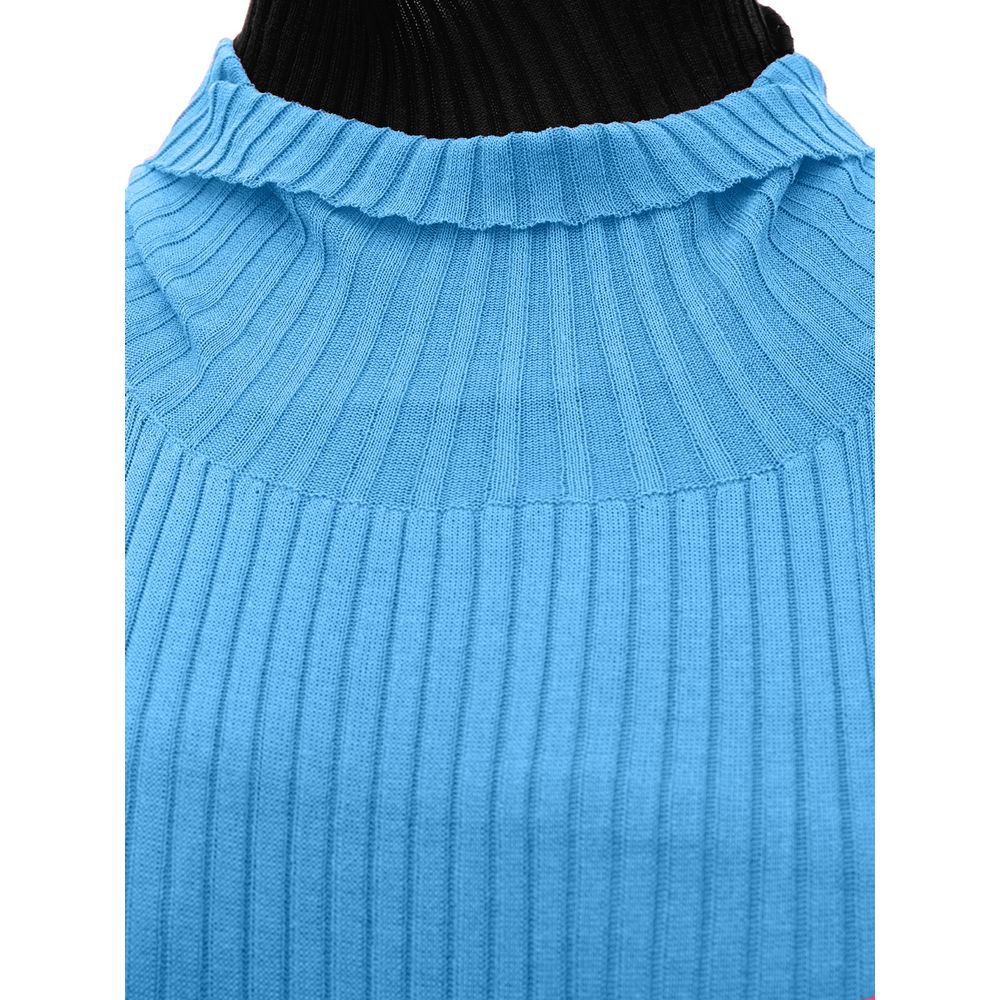 Blue Cotton Casual Dress