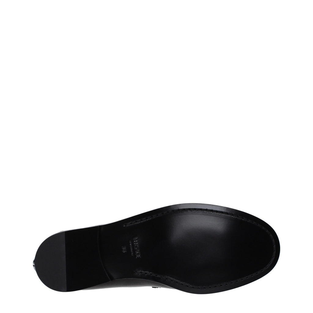 Black Leather Slip-On Loafers