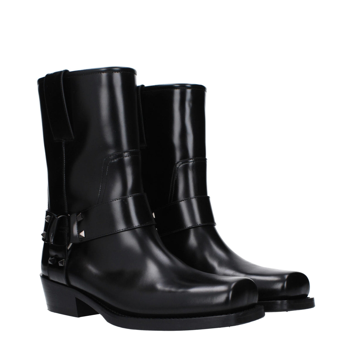 Black Leather Ankle Boots