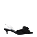 Black Satin Flat Sandals