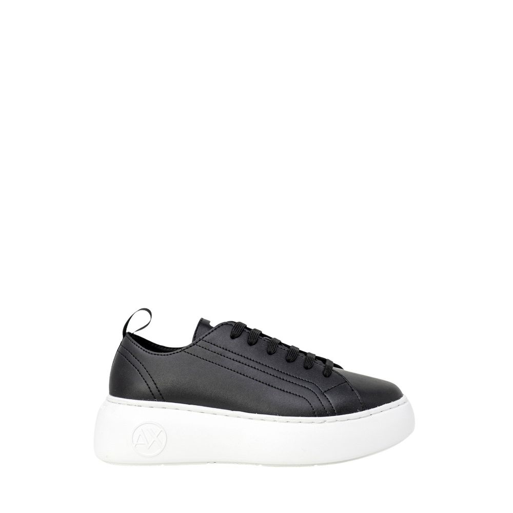 Black Artificial Leather Low Top Sneakers