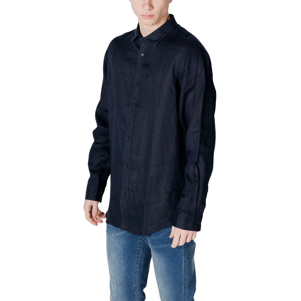 Blue Linen Dress Shirt