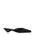 Black Satin Flat Sandals