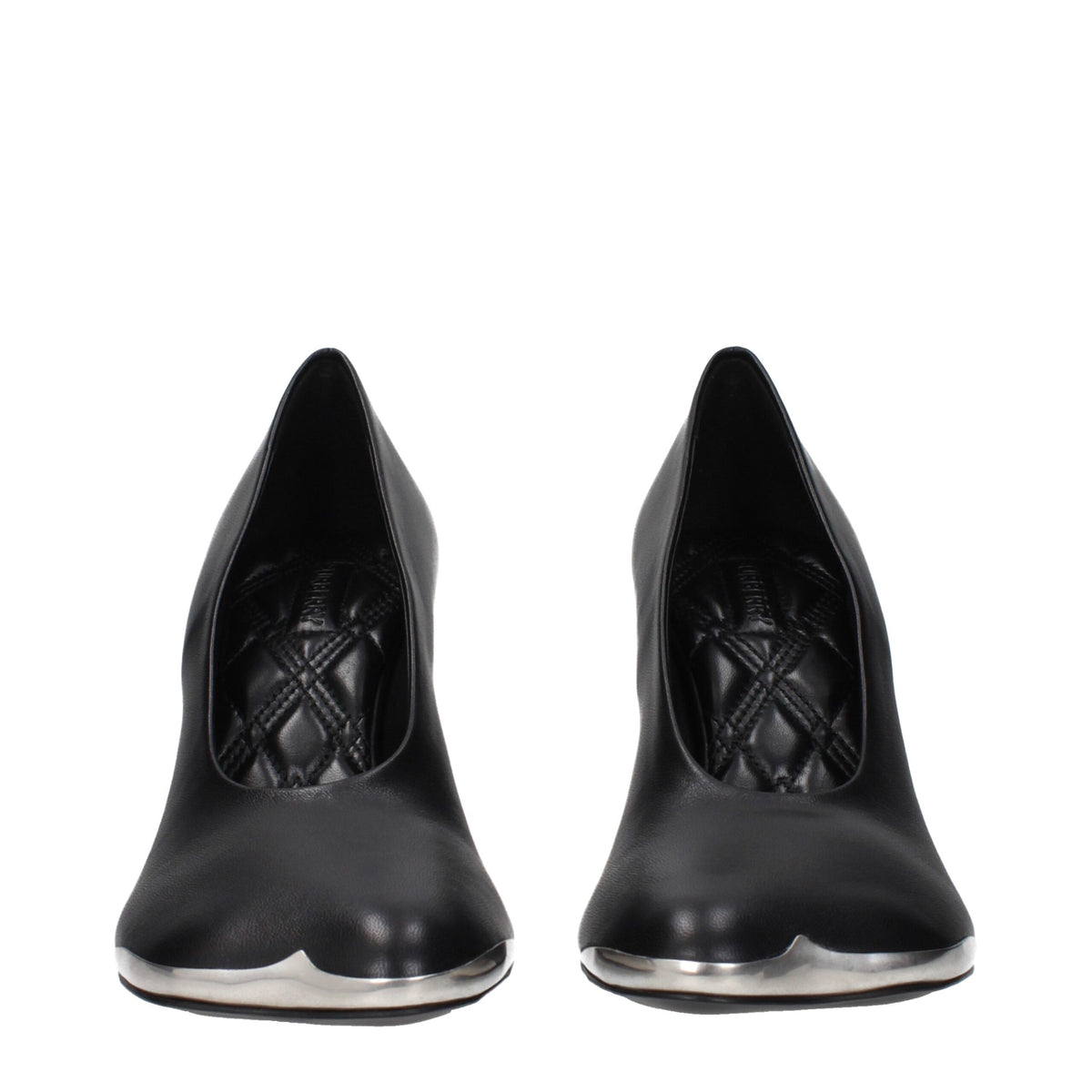 Black Leather High Heel Pumps
