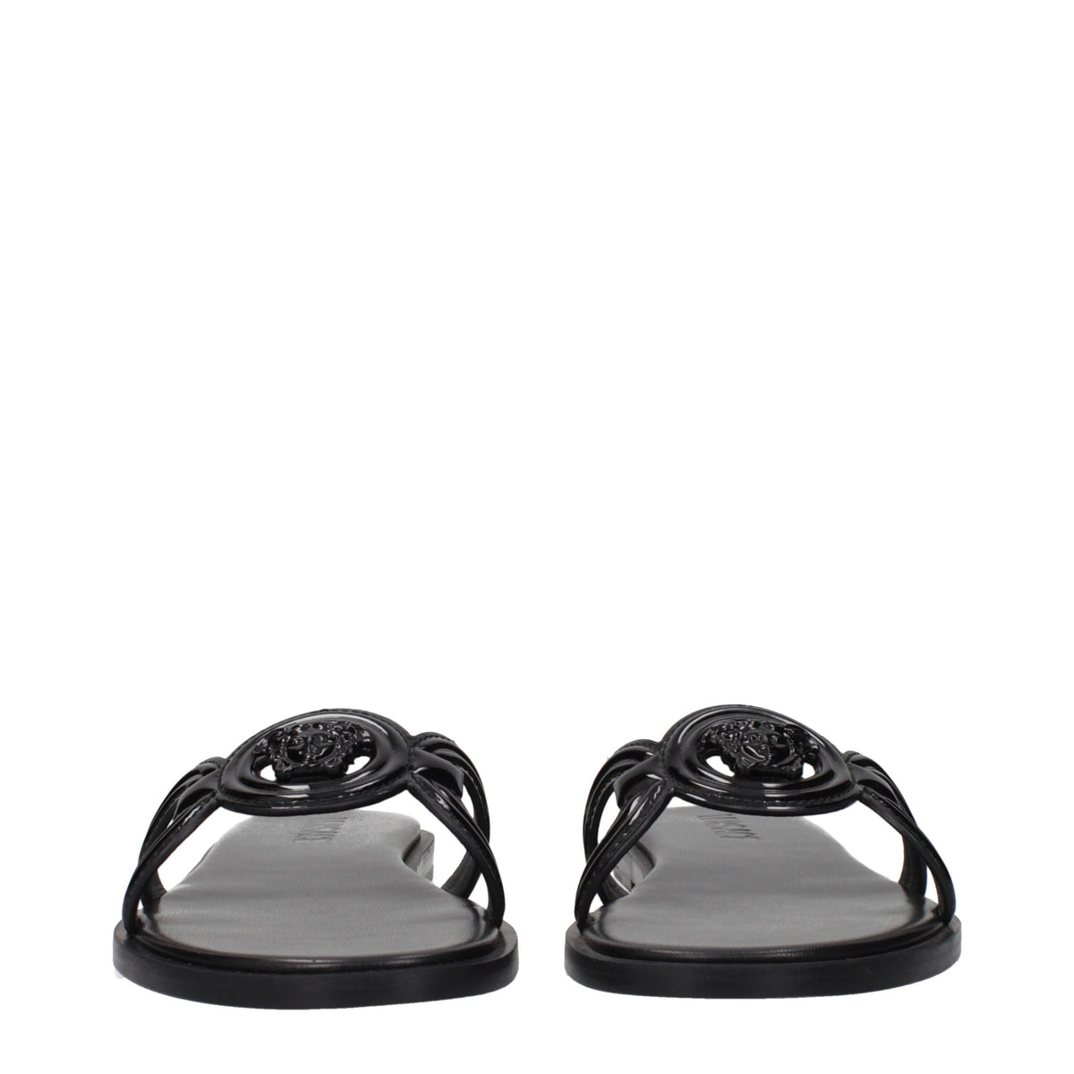 Black Leather Slippers