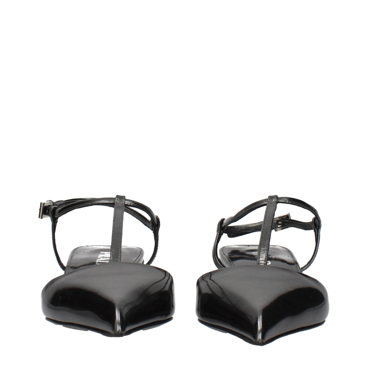 Gray Leather Flat Sandals