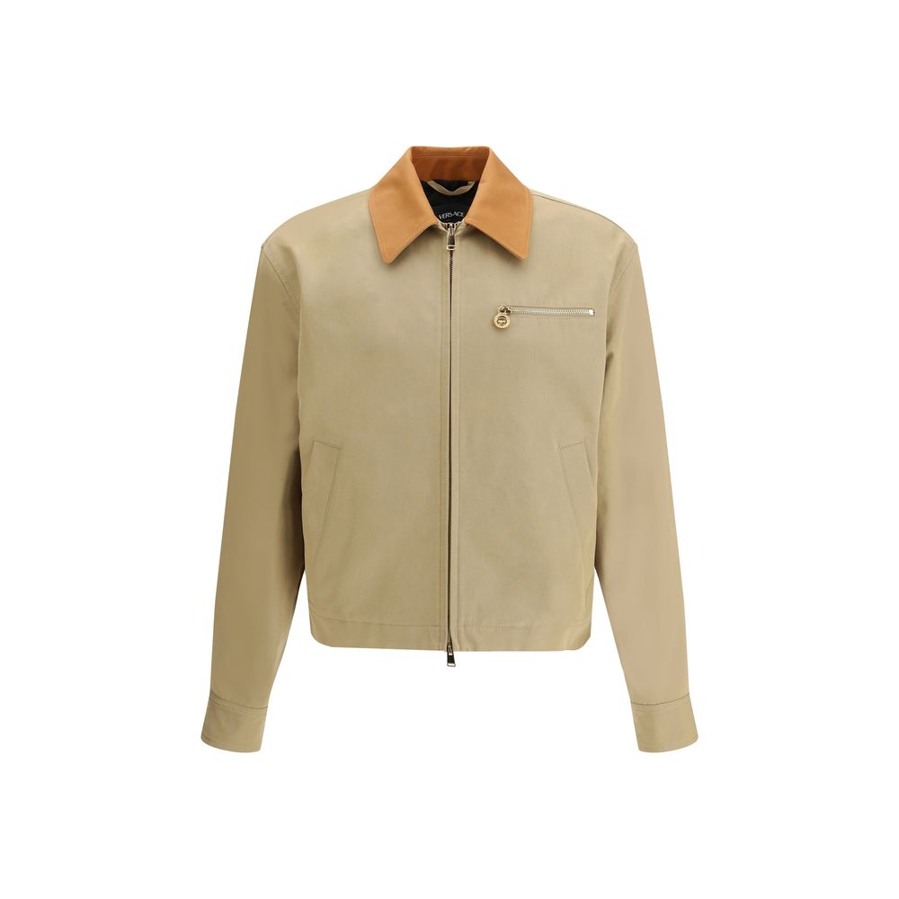 Beige Cotton Full-Length Jacket