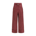 Bordeaux Silk Casual Pants
